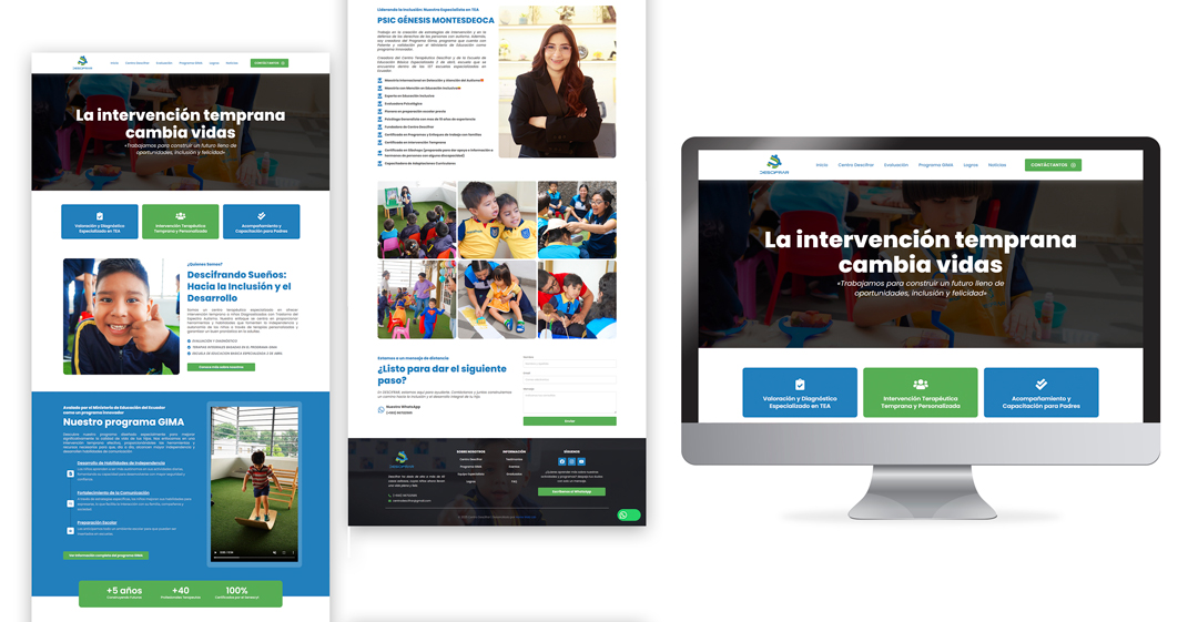 Diseño de sitio web corporativo para Centro Descifrar realizado por Home Web Lab